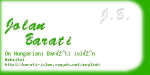 jolan barati business card